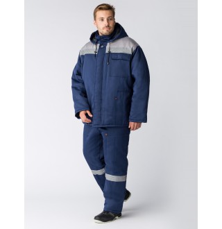 Куртка зимняя Экспертный-Люкс NEW (Смесовая, 210), т.синий/серый